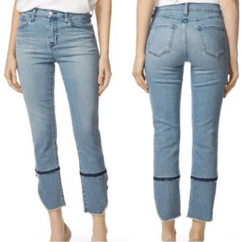 *NWT* J Brand Light Blue Frayed Ankle Skinny Jeans